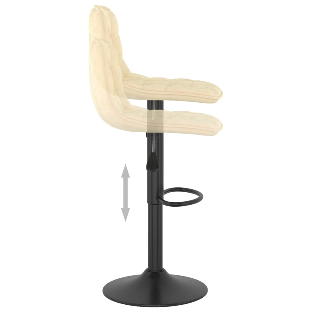 Bar Stool 2 Pcs Cream Velvet