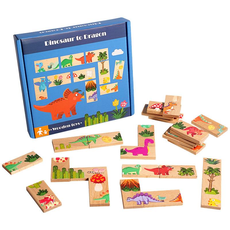 

Educational Dinosaur Building Puzzle For Children Stem Toy With Wooden Pieces
