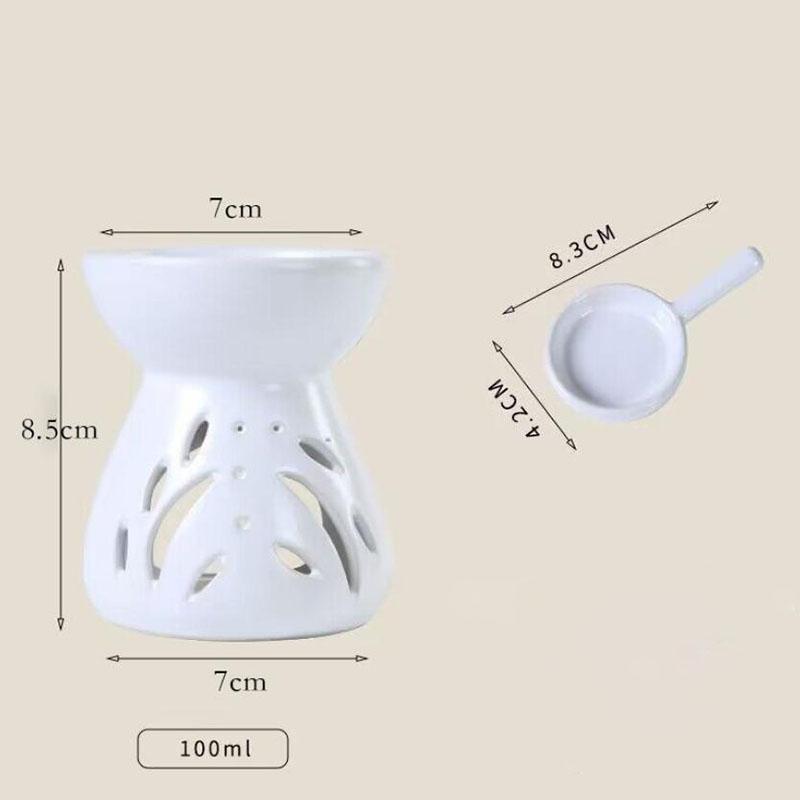 100ml Black Candle Heating Holders Retro Ceramic Incense Burner Sleep Aid Lamp Yoga Room Essential Oil Furnace for Home Decor