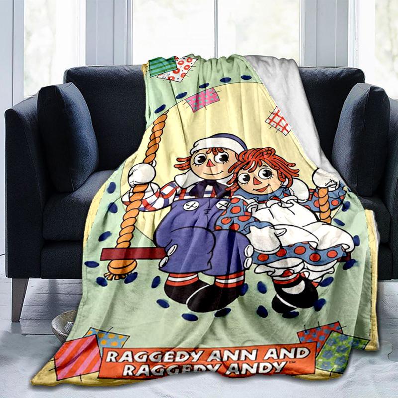 Couverture Aventure Raggedy Ann Et Andy Convient pour Canapés, Lits, Bureaux et Camping - Cadeau Parfait pour Halloween Noël