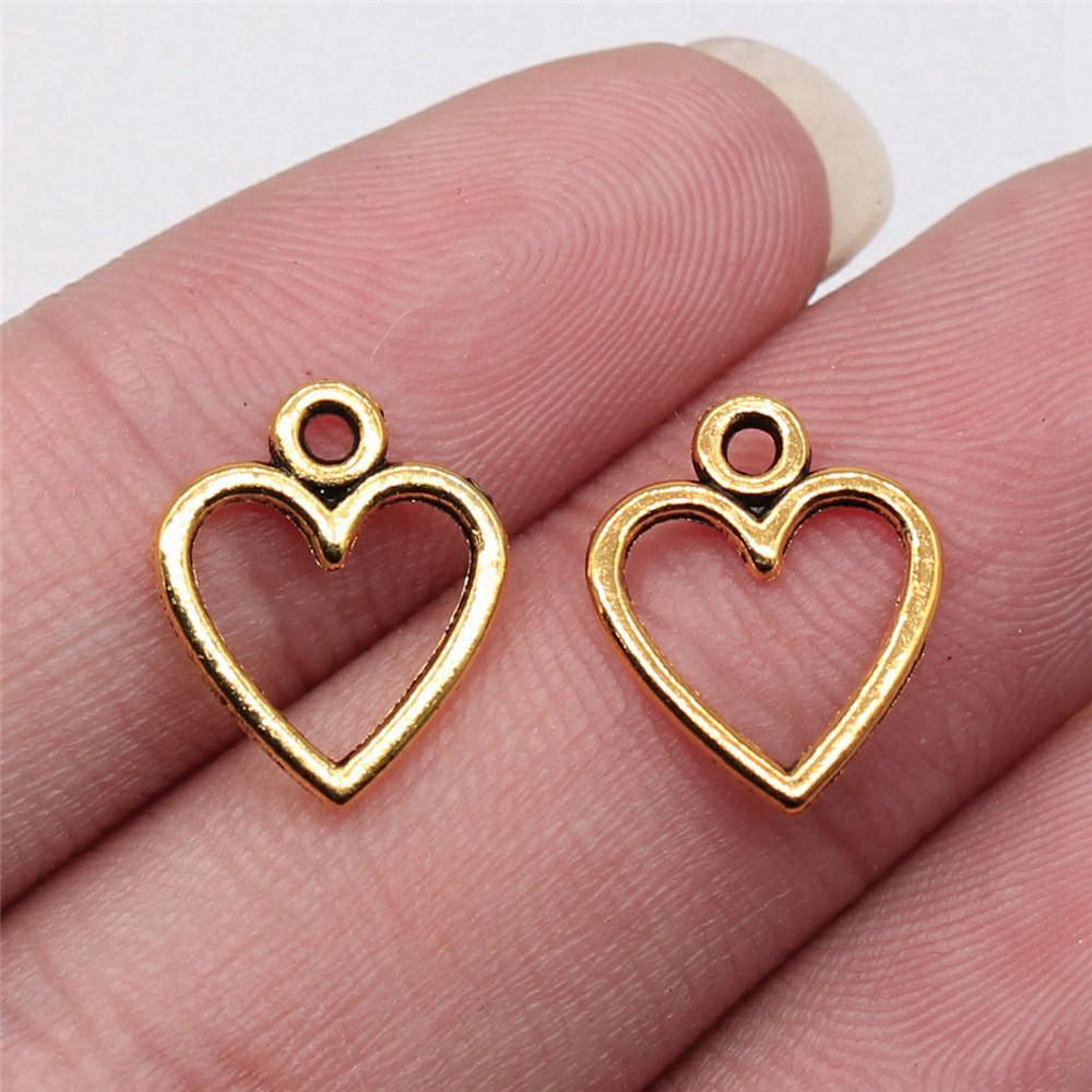 Charms Openwork Heart Pendants Vintage Jewelry Supplies QC068