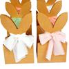12Pcs Bunnies Birthday Treat Bags with Bow Ribbon Bunny Party Favor Bags for Easter Birthday Wedding Parties Supplies Craft