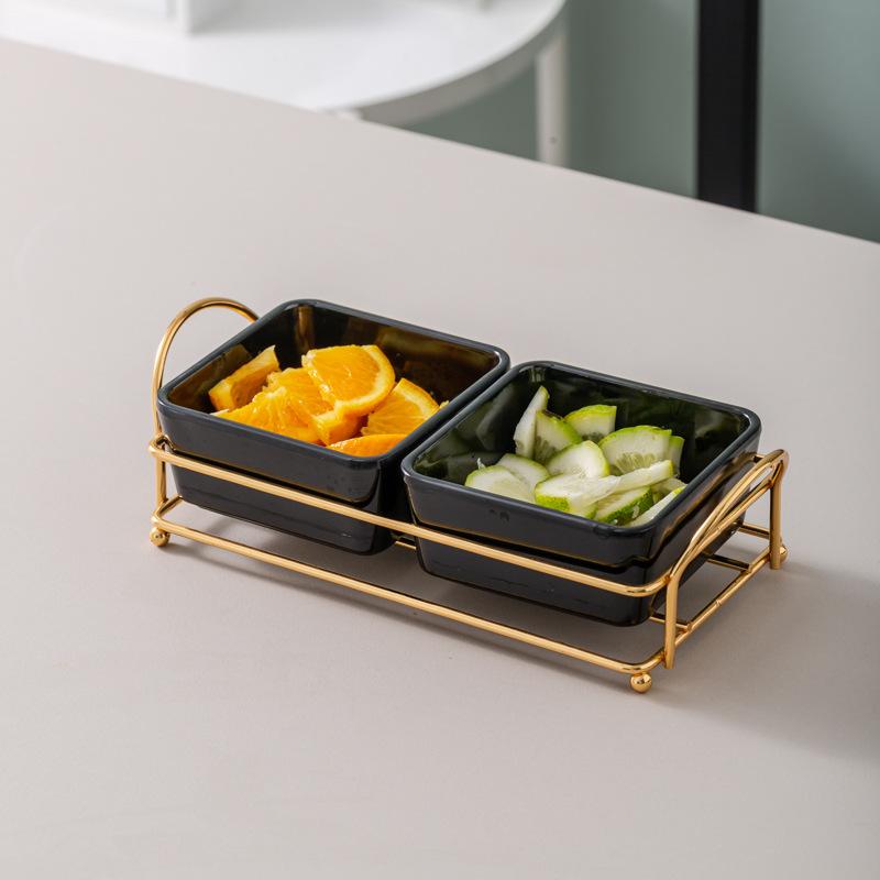 Ktv Clubhouse Fruit Plate Melamine Bar Muscle Foot Four Or Six Gongge Snack Plate Grid Barbecue Cold Vegetables Snack Plate Plate Plate