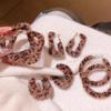 Retro Leopard Geometric Furry Earrings for Women - Hong Kong Style