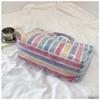 Efficient Striped Tote Bag Large Capacity Shoulder Handbag for Travel Needs