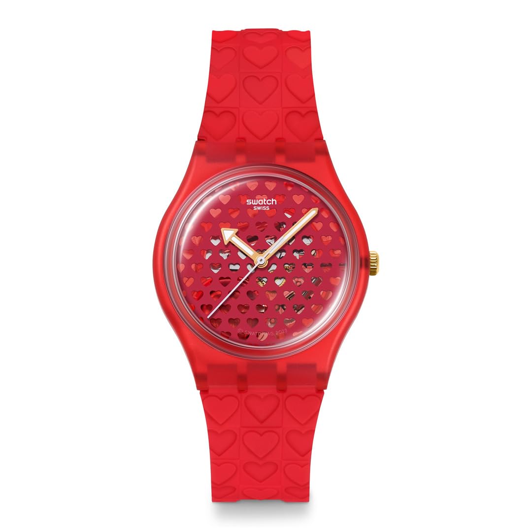 Swatch GENT BIOSOURCED LOVE IN SCARLET Красные наручные часы, SO28Z122, Унисекс,