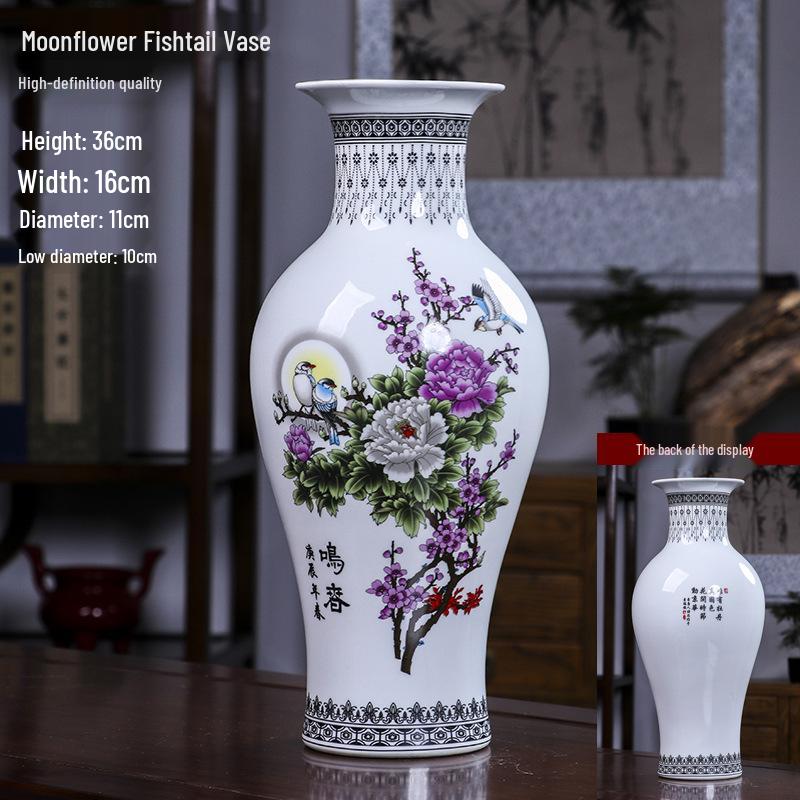 Modern Minimalist Ceramic Vase for Dried Flowers - Porcelain Ornament for Living Room Decor