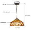 Artisan Handcrafted Color Glass Pendant Light with Peacock Dragonfly Leaf Pattern - Unique Handmade Lighting Fixture