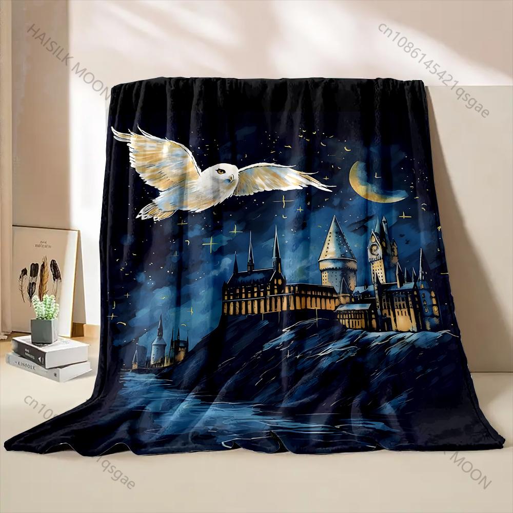 1PC Magical World Castle Owl Elements Printed Blanket Warm and Comfortable Blanket for Adults and Children Gifts Luxury Gifts