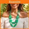 Geometric Wooden Bead Necklace For Women With Multilayer Handcrafted Design For Summer Travel