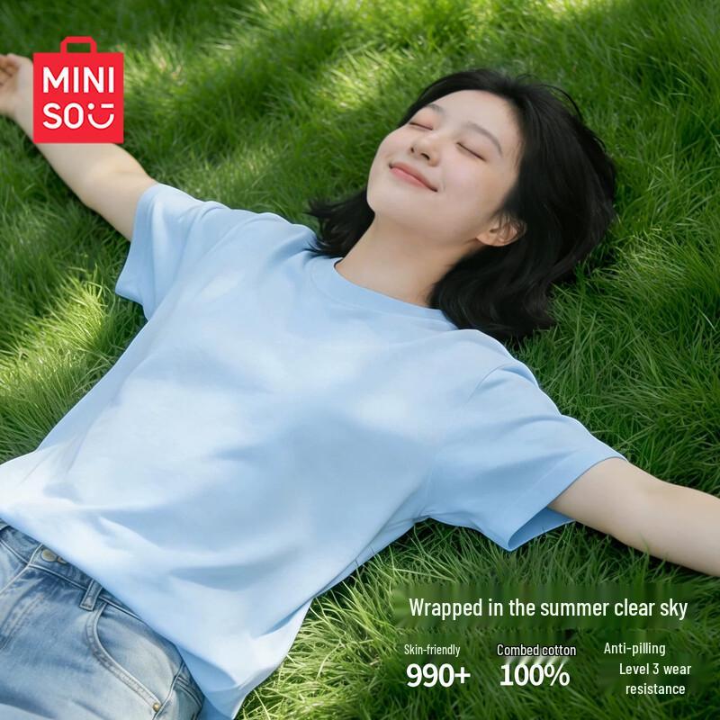 MINISO Women s Pure Cotton Loose Fit T-Shirt EU 40