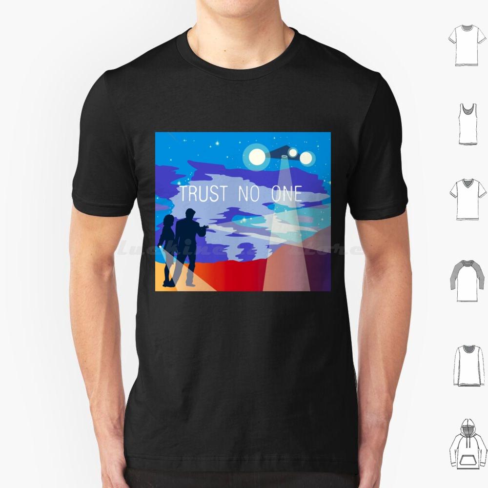 The X Files Trust No One Mulder And Scully T Shirt Cotton Men Women DIY Print Art Abstract Trust No One Xfiles X Files Xfile S