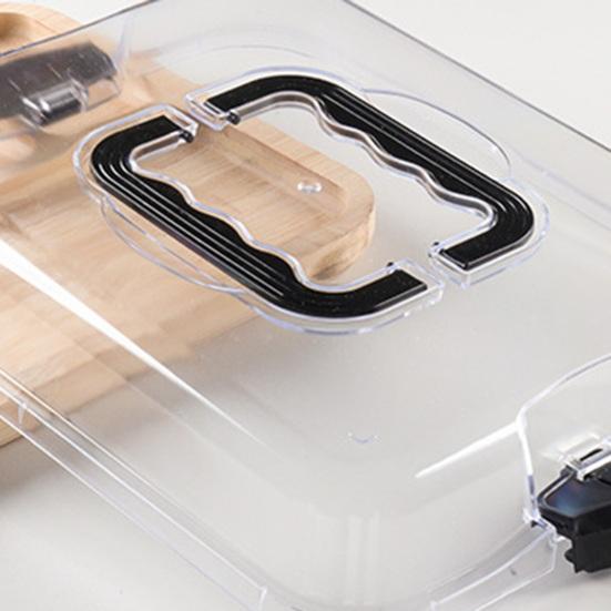 Holz-Bento-Box mit Deckel & Griff Mehrkammer-Mittagessensbehälter für Snacks und Unterhaltung Tragbare auslaufsichere Charcuterie-Platte für Meal Prep