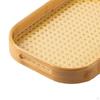 Bamboo Serving Tray Breakfast with Handles Fruit Dessert for Living Room