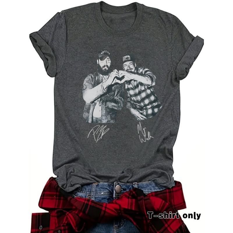 New Fashionable Short-sleeved "Brother Two Good" Printed Summer T-shirt Top