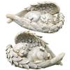 Display Mold Sleeping Dog Angel Wing Design Exquisite Resin Garden Home Ornament Accessories for Decor