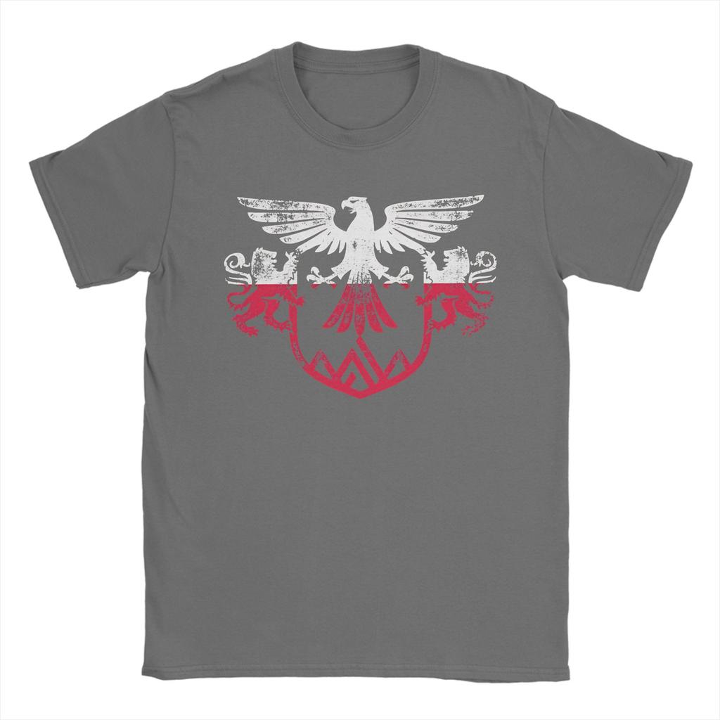 Poland Flag And Lion Wings Tshirt Hippie T Shirts Short Sleeve Classic Tops Summer Cotton O Neck Plus Size Clothing