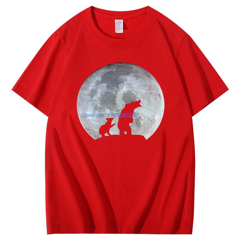 Summer Mens Short Sleeve Tee Cotton Tshirt Full Moon Grizzly Funny Graphic Tee New Arrival Goods Fashion Tops Tshirt