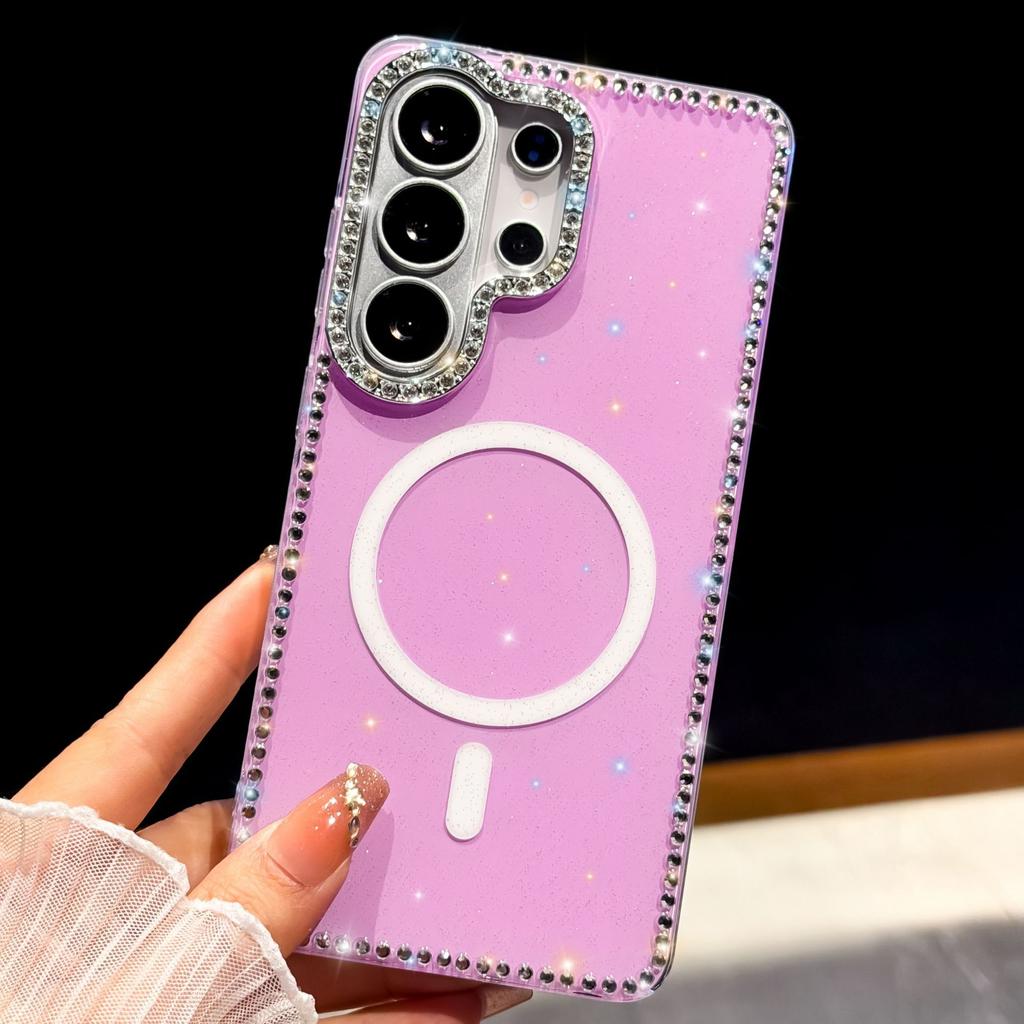 Samsung S11Ultra flash diamond IMD strong magnetic mobile phone case S11FE flash powder laser love S11 protective case