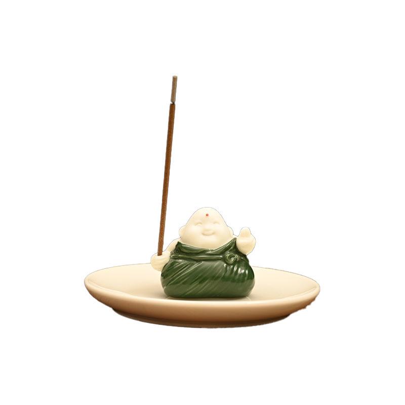 Cute Zongzi Ceramic Incense Burner: Dragon Boat Festival Gift & Sandalwood Holder Ornament