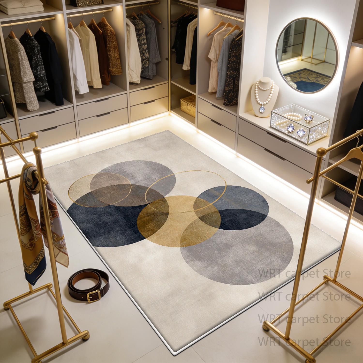 

Modern Luxury Style Cloakroom Carpet Decoration Home Large Living Room Washable Rugs Bedroom Short Velvet Non-slip Floor Mat 60x90cm