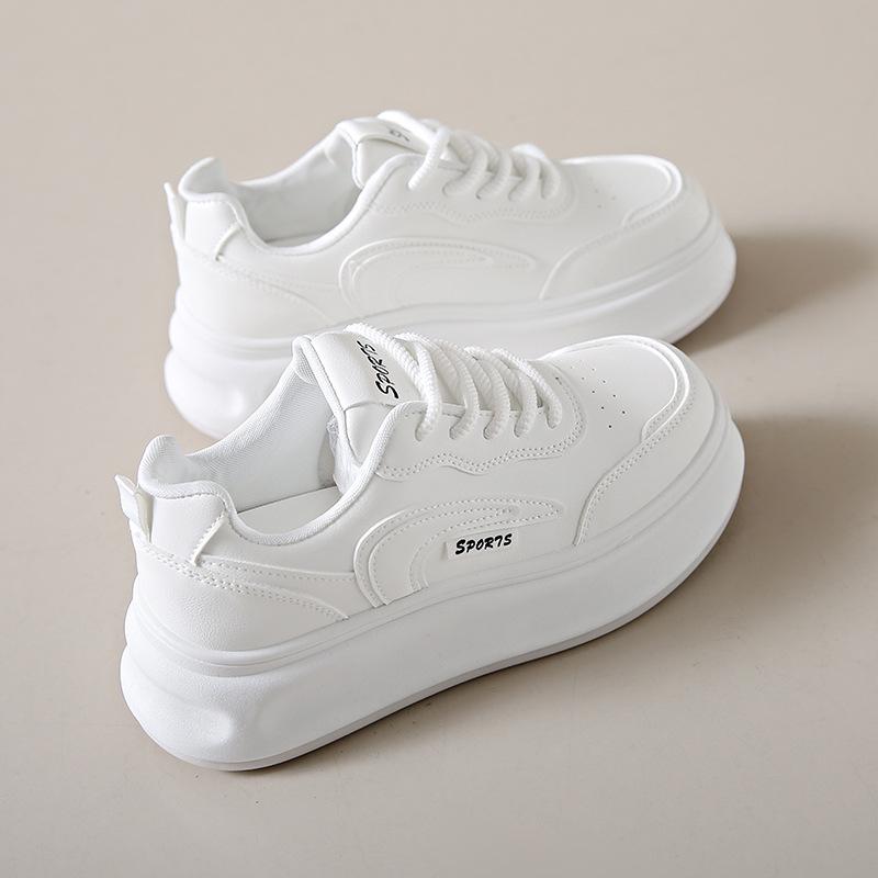Spring white shoes new is student thick-soled heightening sports board shoes casual muffin shoes