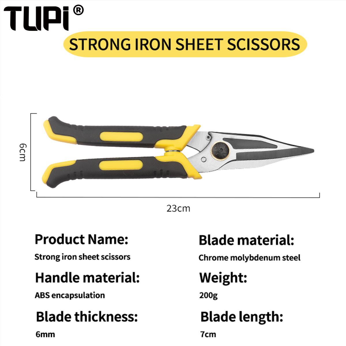 

Professional TUPI Aviation Scissors Forged Steel Sheet Metal Cutter for Gutter Roofing Rustproof Anti Slip Essential Tool