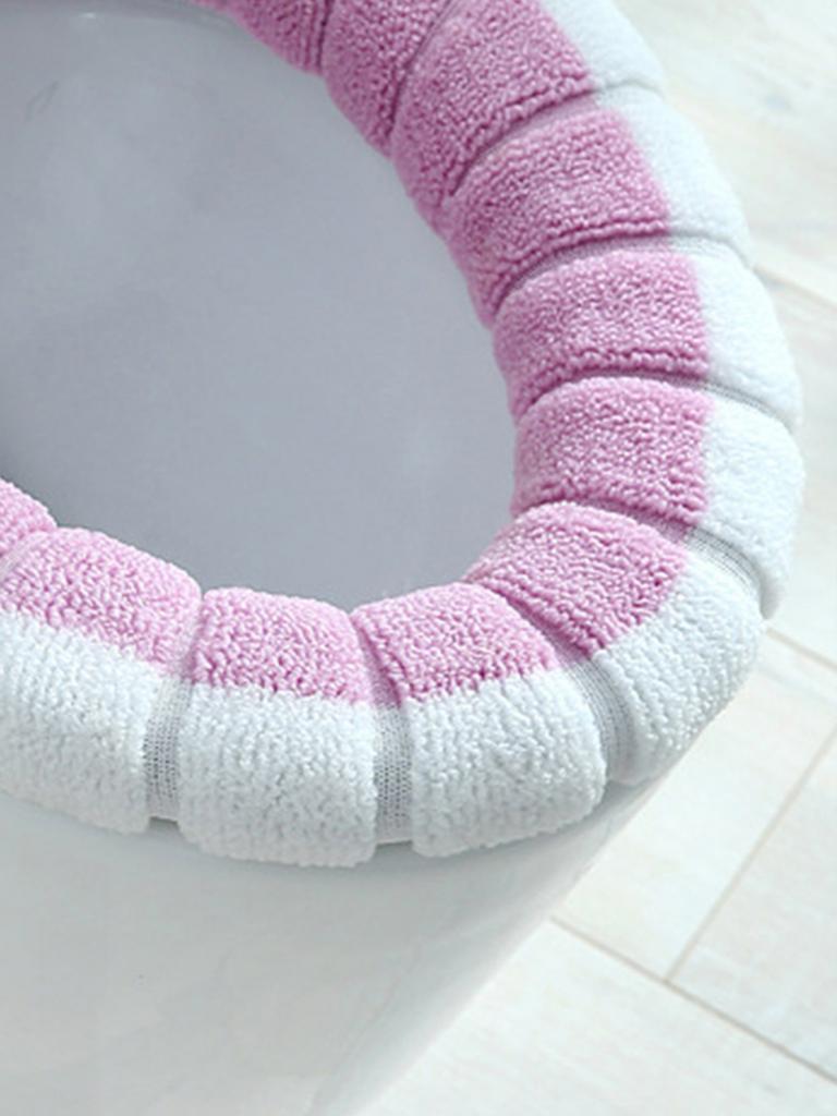 1 Stück Toilettensitz O-Typ Gestrickter Toilettensitzbezug Waschbar Verdickt Universal Toilettensitz Badezimmerzubehör