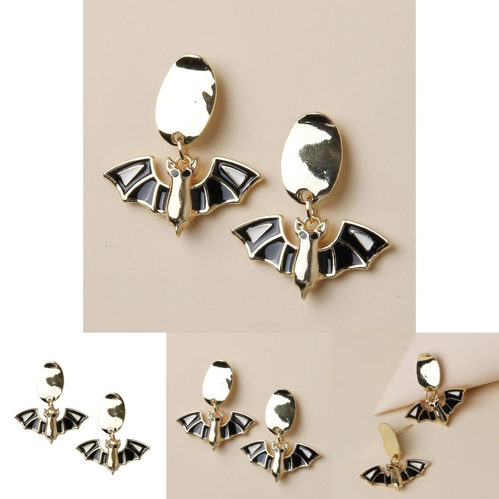 Halloween Bat Jewelry With Electroplated Finish For Female Occasions Gift Accessory