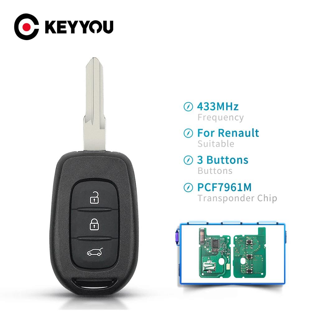 KEYYOU 2/3 Buttons Remote Key 434MHZ With 4A PCF7961M Chip For Renault Sandero Dacia Logan 2 Stepway Clio4 Duster 2016