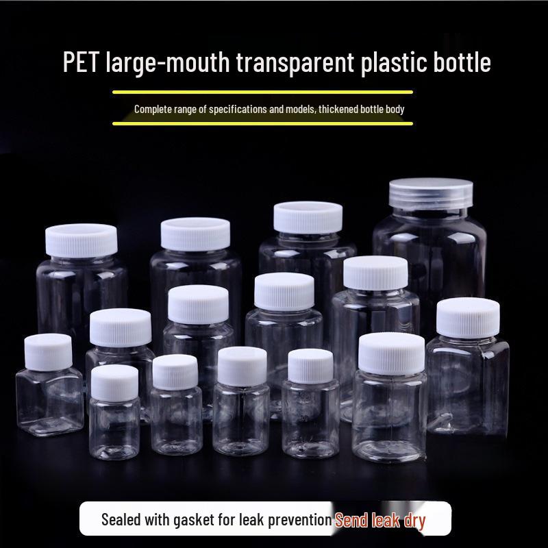Piccola Bottiglia di Plastica Trasparente per Medicine (15/20/30/50 ml) per Liquidi e Campioni