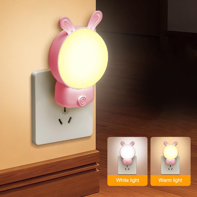 Veilleuse Électrique avec Design Dessin Animé Interrupteur Veilleuse LED Prise de Courant Chevet/Chambre d'Enfant/Lumière pour Soins Multiples Couleurs Disponibles