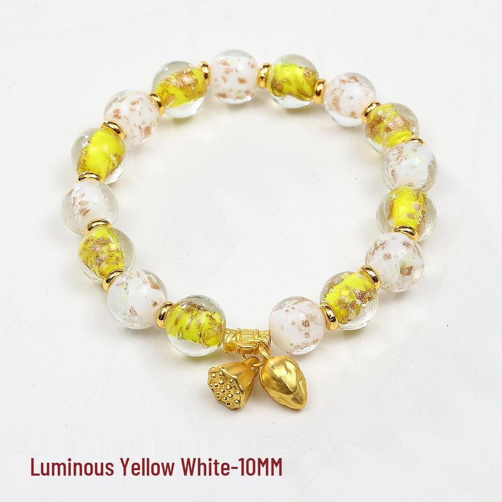 Luminous Seven-Color Glass Bead Bracelet