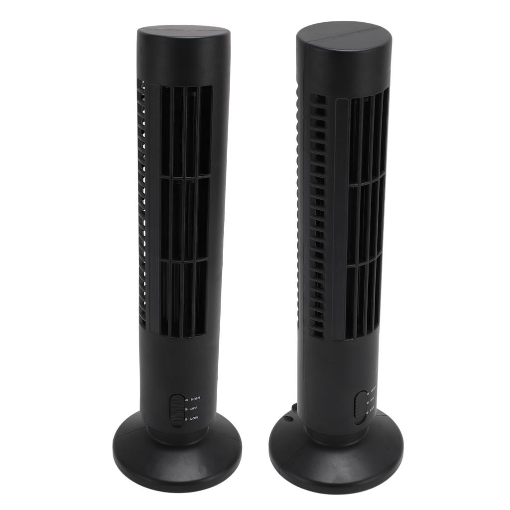 Cooling Tower Fan ABS USB Bladeless Quiet Portable Desk Fan with 2 Speeds for Home Bedroom