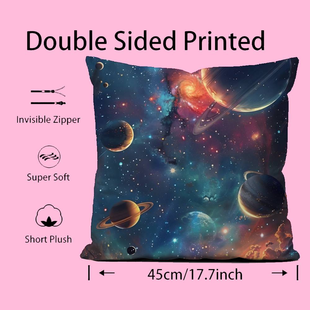 Space Starry Sky Pillow Case Pattern Printing Pillowcase Living Room Sofa Cushion Cover Bedroom Room Decor