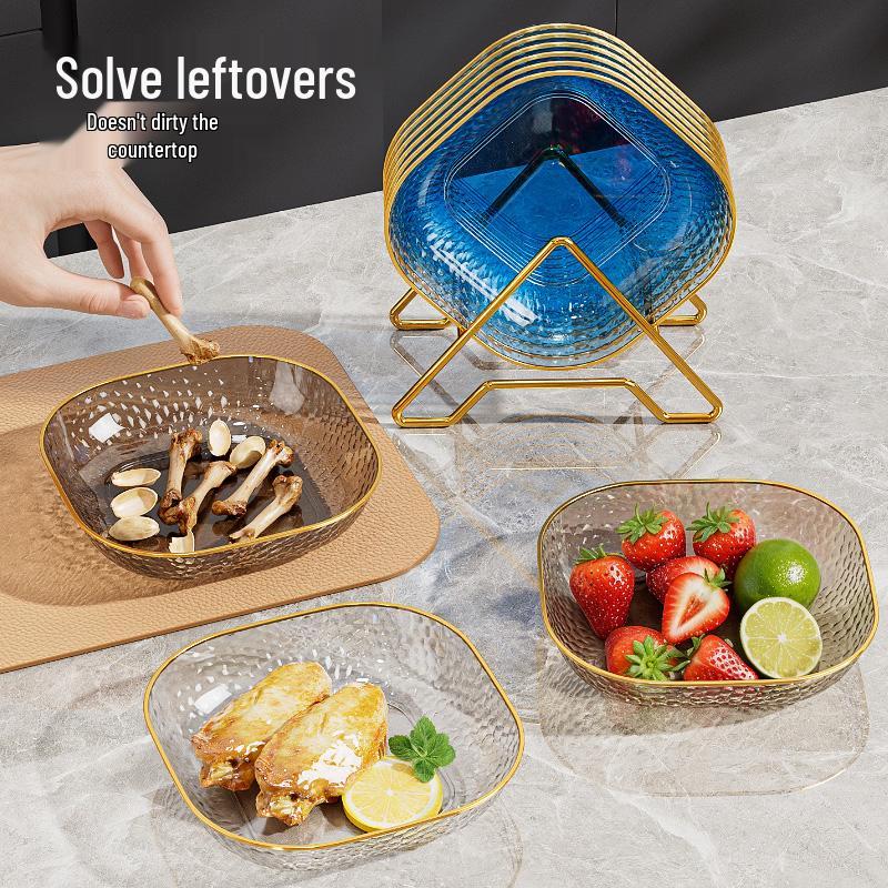 Elegant Transparent Bone Dish for Dining Table: Fruit, Candy, Nut, or Snack Plate