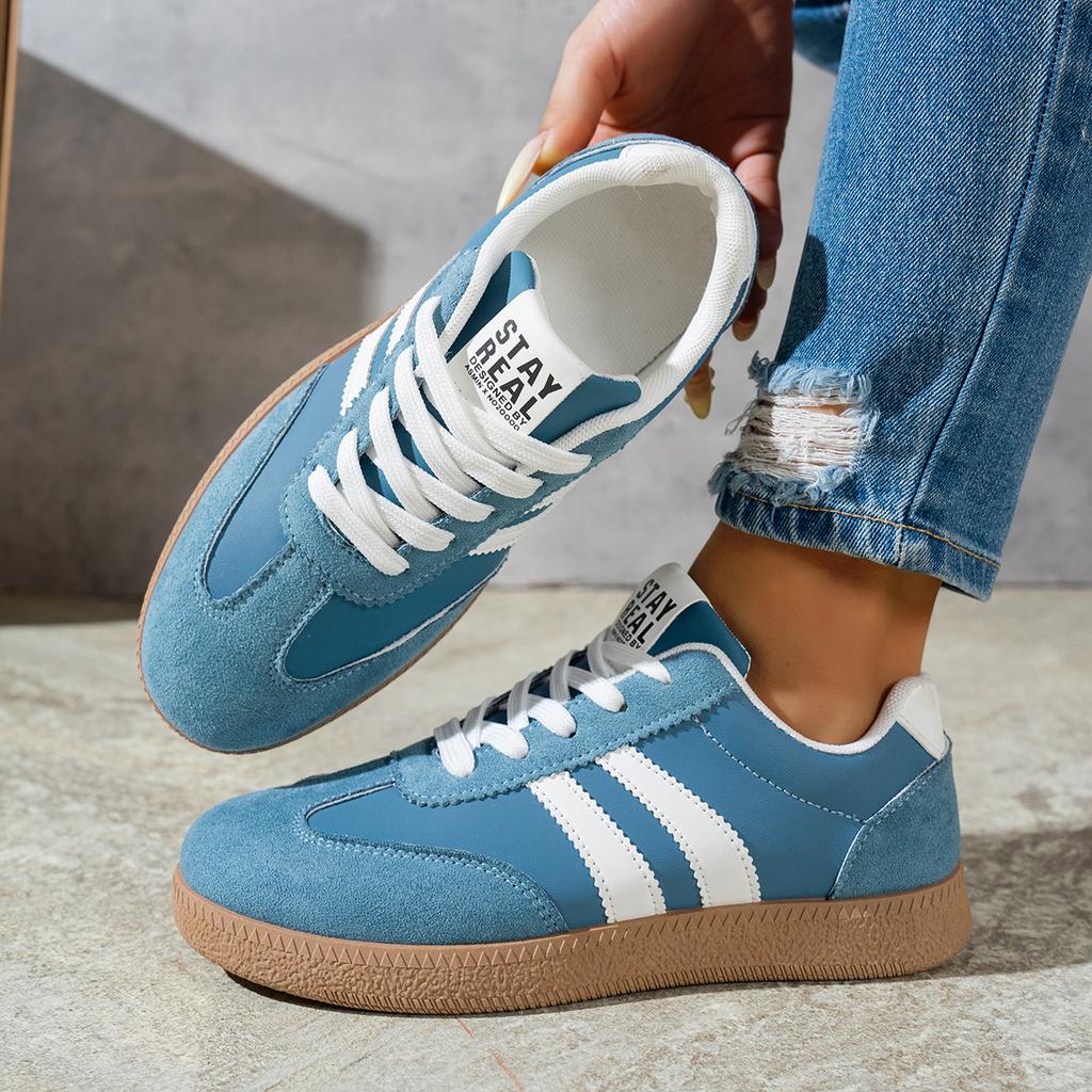Damen Freizeit Deutsche Trainer Sneaker - Schnürung Weiche Sohle Bequeme Schuhe