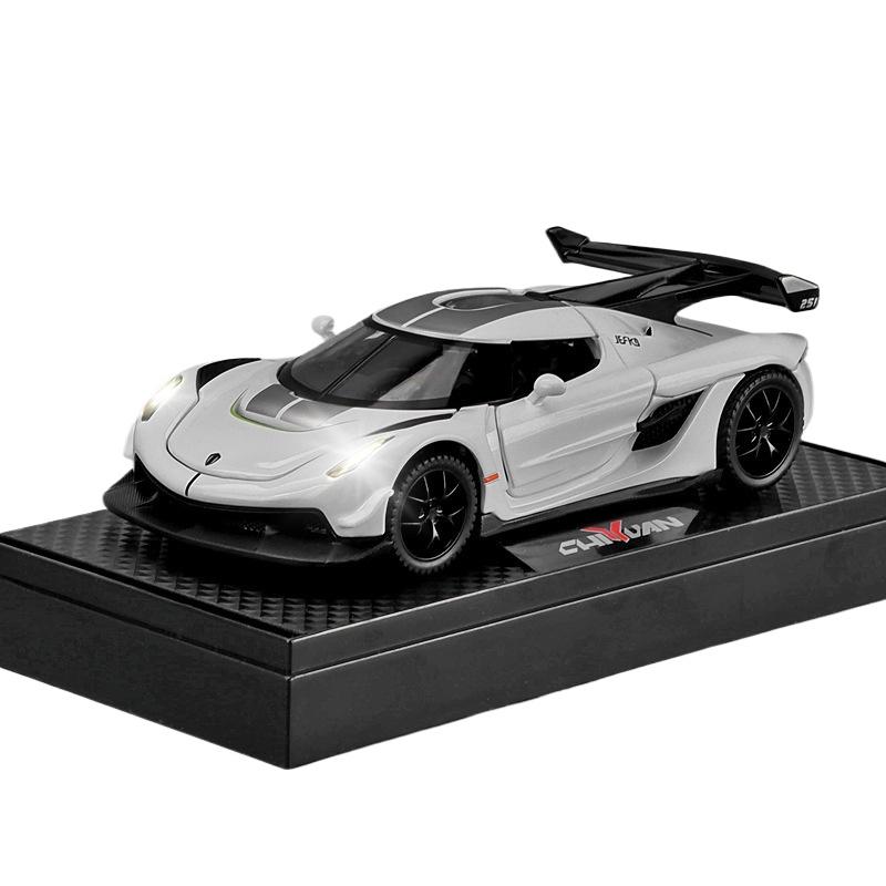 1/32 Legierung Druckguss Koenigsegg JESKO Sportwagen Modell Ton und Licht Rückzugsgürtel Basis Ornament Kinderspielzeug Geburtstagsgeschenk
