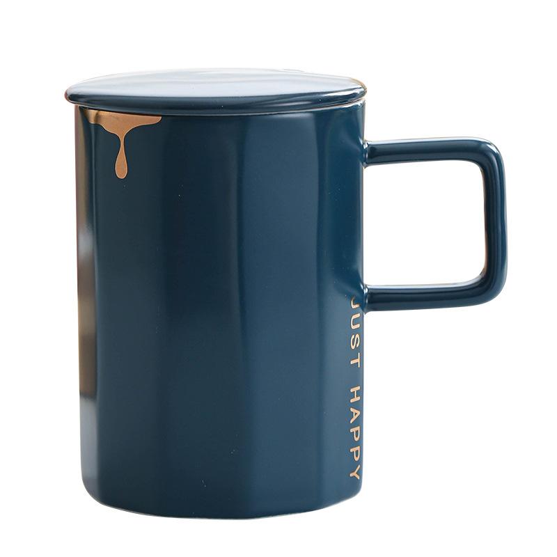 Creative Geometric Vertical Pattern Cup Ceramic Cup Mug Gift Souvenir Couple Cup