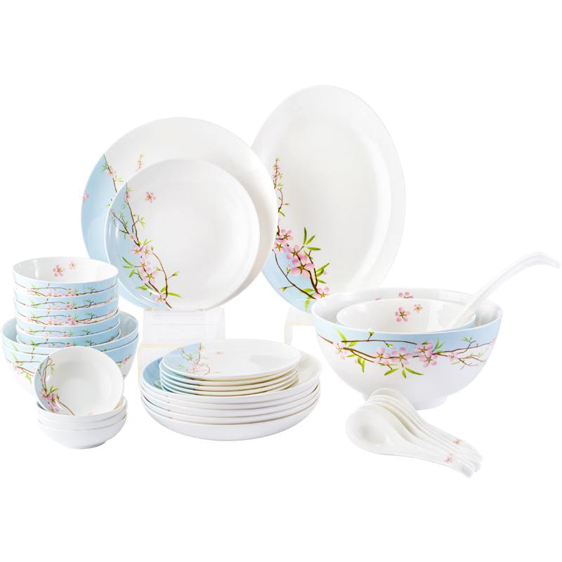 Набор столовой посуды из китайского костяного фарфора Magolonte Yuhuaxuan 6-person 36-piece