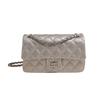 Lingge embroidery thread shoulder bag bag women's 2025 new silver small square bag ins texture niche PU chain underarm bag