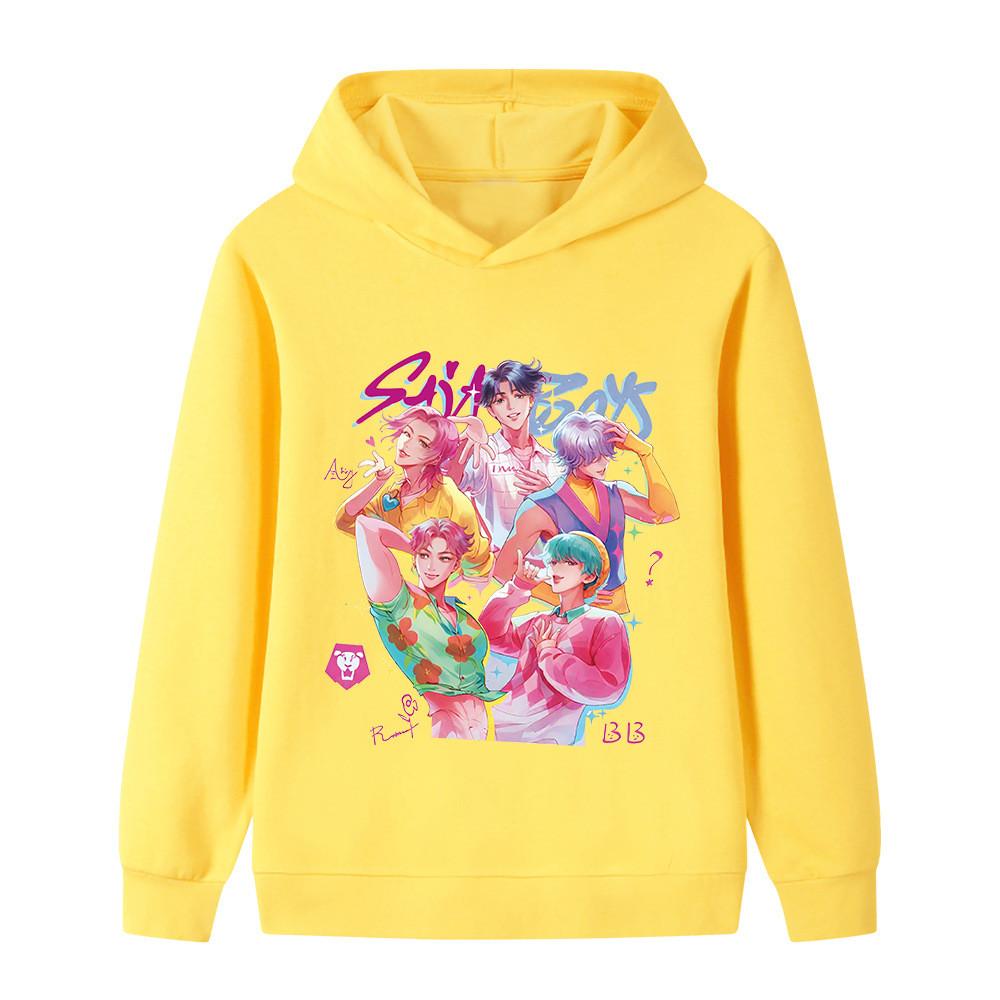 B1207 Kids Boys Girls Sajaboys Kpop Rumi Zoey Mira Print Long Sleeves Hoodie