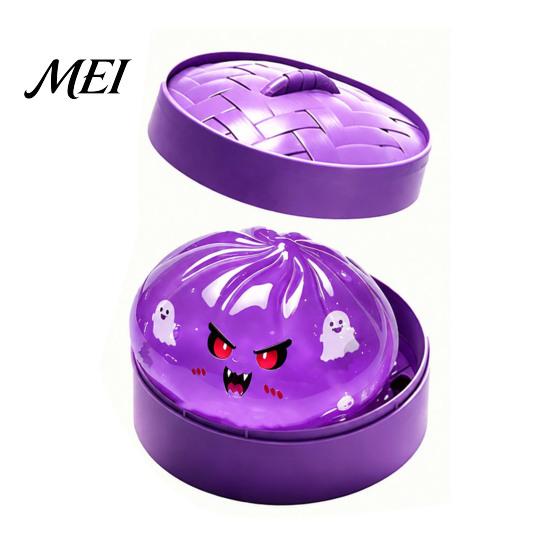 Relaxation Fidget Toy Halloween Dumpling Stress Relief Toy, Cartoon Steamed Bun Squeeze with Steamer, Sensory Ball Party Favors Portable Reliever