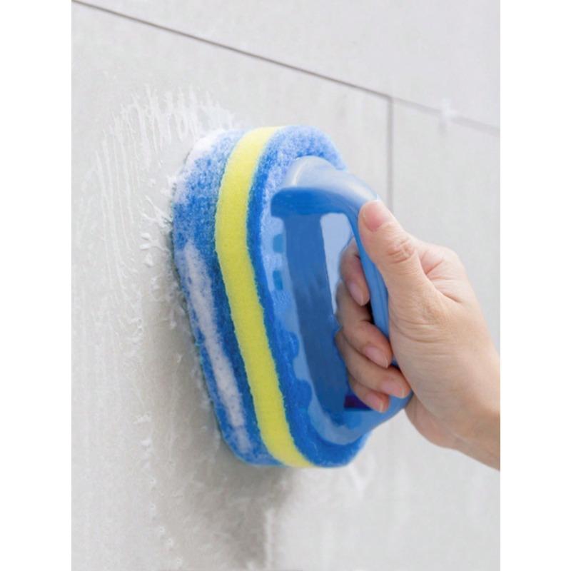 

1 шт., утолщенная щетка для чистки губкой с ручкой, щетка для чистки ванны и плитки в ванной комнате, губка для чистки кухни, губка для мытья посуды