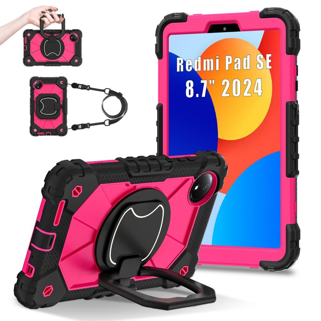 For Xiaomi Redmi Pad SE 8.7.360° Rotating Grip Heavy Duty Protection Stand TPU+PC 3in1 Anti-knock Shockproof Tablets PC Case