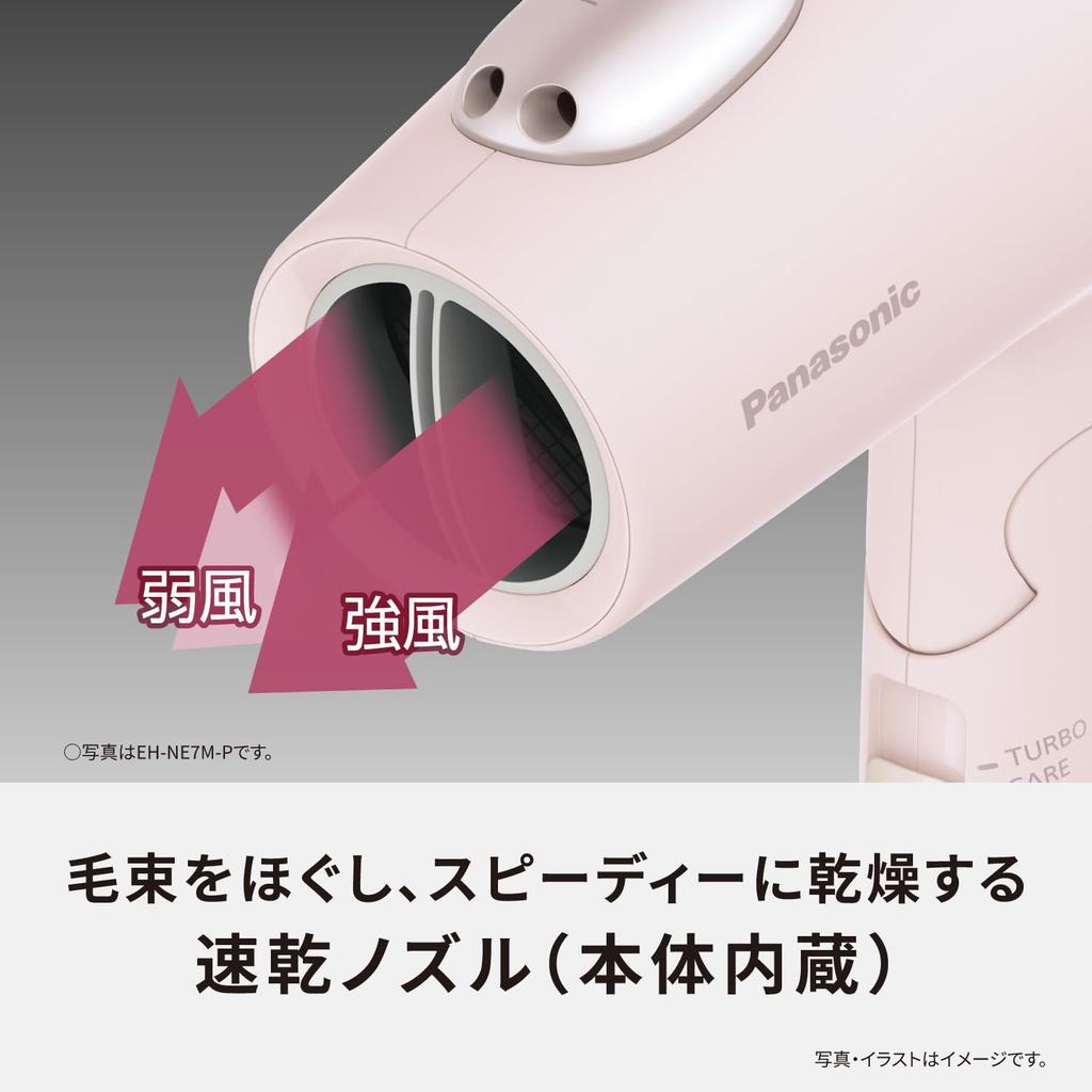 Panasonic Hair Dryer Ionity Mineral Negative Ion Quick Drying Large Air Volume Dark Gray EH-NE7M-H