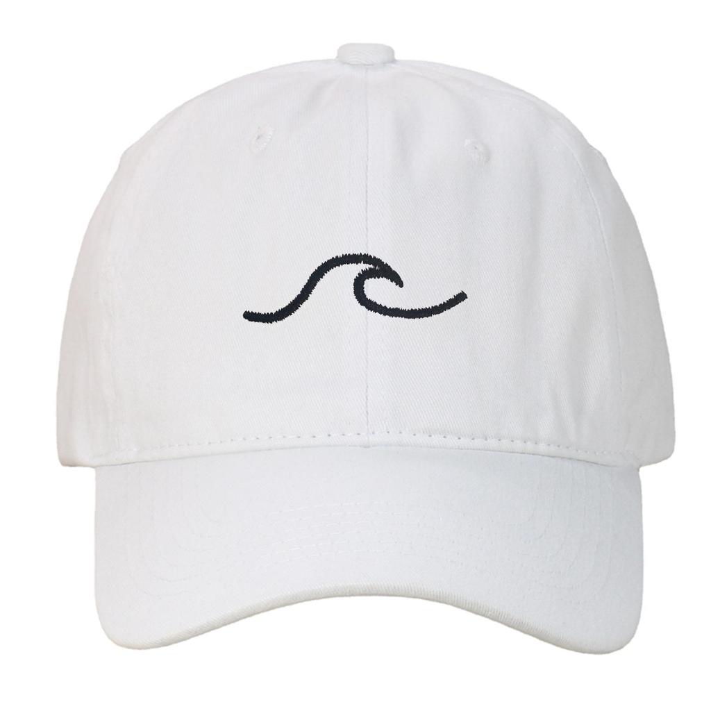 New Fashion Wavy Sea Wave Embroidered Cotton Baseball Cap - Washed Outdoor Casual Sun Hat