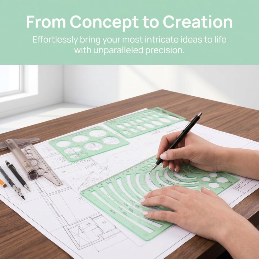 6 Sets Architecture Draft Template Rulers DIY Craft Template  General Drawing Creation