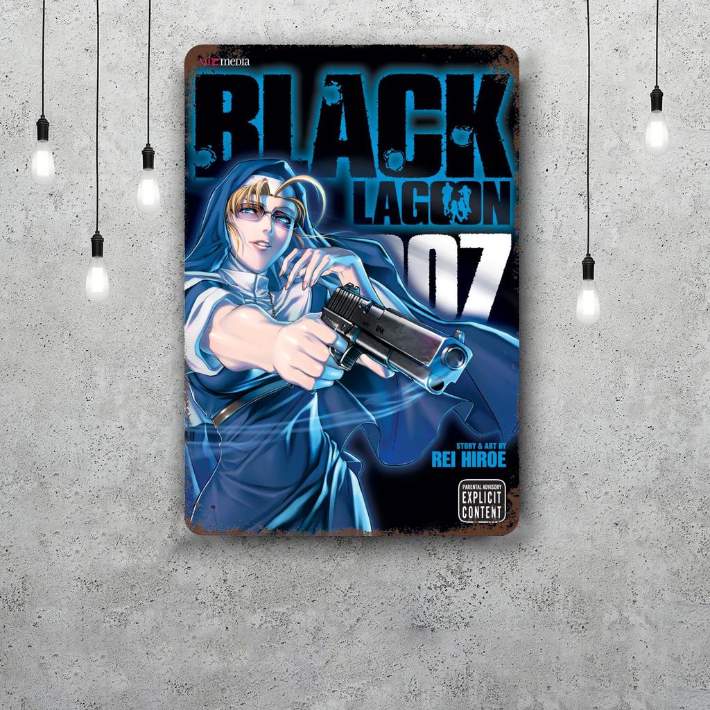 black lagoon 3 cartoon Decor Vintage Metal Signs Tin Signs Captain Poster Decor for Bar Pub Club Man Cave Wall Decoration