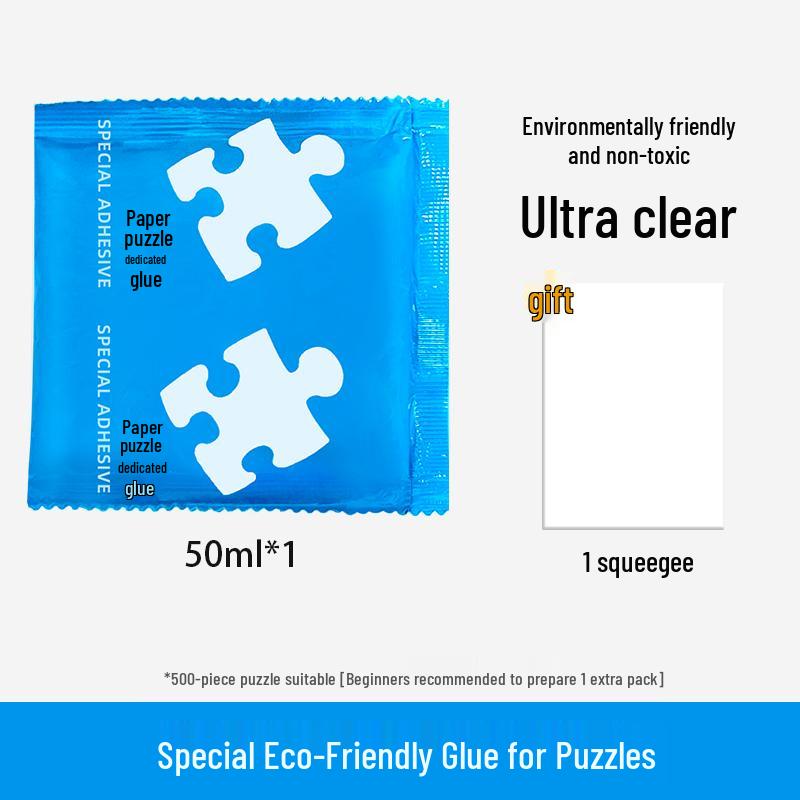 Transparent Quick-Drying Puzzle Glue with Free Scraper - Fits 1000 to 2000 Pieces